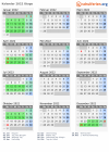 Kalender 2022 mit Ferien und Feiertagen Otago