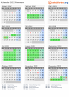 Kalender 2022 mit Ferien und Feiertagen Pommern