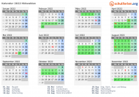 Kalender 2022 mit Ferien und Feiertagen Nidwalden