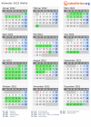 Kalender 2022 mit Ferien und Feiertagen Wallis