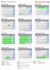 Kalender 2022 mit Ferien und Feiertagen Beraun