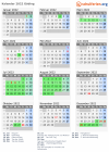Kalender 2022 mit Ferien und Feiertagen Göding