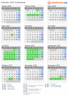Kalender 2022 mit Ferien und Feiertagen Kuttenberg