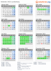 Kalender 2022 mit Ferien und Feiertagen Lundenburg
