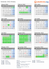 Kalender 2022 mit Ferien und Feiertagen Olmütz