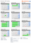 Kalender 2022 mit Ferien und Feiertagen Teplitz