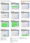 Kalender 2022 mit Ferien und Feiertagen Trebitsch