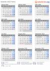 Kalender 2022 mit Ferien und Feiertagen Türkei