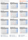 Kalender  mit Ferien und Feiertagen Ukraine