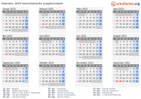 Kalender 2023 mit Ferien und Feiertagen Amerikanische Jungferninseln