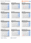 Kalender 2023 mit Ferien und Feiertagen Andorra
