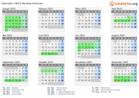 Kalender 2023 mit Ferien und Feiertagen Nordterritorium