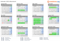Kalender 2023 mit Ferien und Feiertagen Albertslund