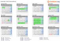 Kalender 2023 mit Ferien und Feiertagen Kalundborg