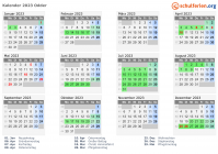 Kalender 2023 mit Ferien und Feiertagen Odder