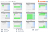 Kalender 2023 mit Ferien und Feiertagen Ringkøbing-Skjern