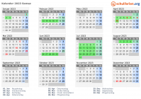 Kalender 2023 mit Ferien und Feiertagen Samsø