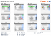 Kalender 2023 mit Ferien und Feiertagen Nordkarelien