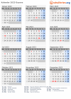 Kalender 2023 mit Ferien und Feiertagen Guyana