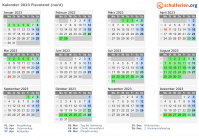 Kalender 2023 mit Ferien und Feiertagen Flevoland (nord)