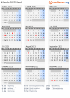 Kalender  mit Ferien und Feiertagen Island