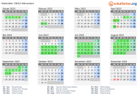 Kalender 2023 mit Ferien und Feiertagen Abruzzen
