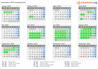 Kalender 2023 mit Ferien und Feiertagen Kampanien