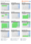 Kalender 2023 mit Ferien und Feiertagen Latium