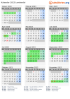 Kalender 2023 mit Ferien und Feiertagen Lombardei