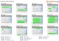 Kalender 2023 mit Ferien und Feiertagen Südtirol