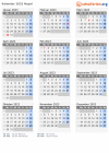 Kalender 2023 mit Ferien und Feiertagen Nepal