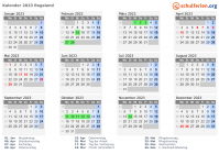 Kalender 2023 mit Ferien und Feiertagen Rogaland