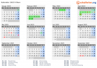 Kalender 2023 mit Ferien und Feiertagen Viken