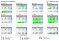 Kalender 2023 mit Ferien und Feiertagen Podlachien