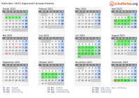 Kalender 2023 mit Ferien und Feiertagen Appenzell Ausserrhoden