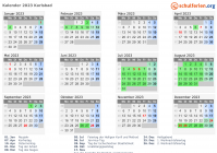 Kalender 2023 mit Ferien und Feiertagen Karlsbad