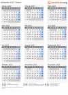 Kalender 2023 mit Ferien und Feiertagen Türkei