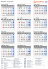 Kalender  mit Ferien und Feiertagen USA
