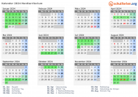 Kalender 2024 mit Ferien und Feiertagen Nordterritorium