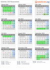 Kalender 2024 mit Ferien und Feiertagen Queensland