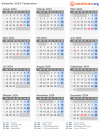 Kalender 2024 mit Ferien und Feiertagen Tasmanien