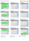 Kalender 2024 mit Ferien und Feiertagen zentral