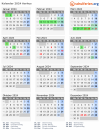 Kalender 2024 mit Ferien und Feiertagen Aarhus