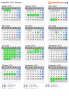 Kalender 2024 mit Ferien und Feiertagen Assens
