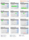 Kalender 2024 mit Ferien und Feiertagen Furesø