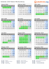 Kalender 2024 mit Ferien und Feiertagen Baden-Württemberg