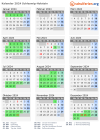 Kalender 2024 mit Ferien und Feiertagen Schleswig-Holstein