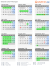 Kalender 2024 mit Ferien und Feiertagen Thüringen