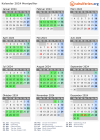 Kalender 2024 mit Ferien und Feiertagen Montpellier