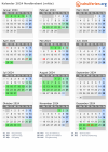 Kalender 2024 mit Ferien und Feiertagen Nordbrabant (mitte)